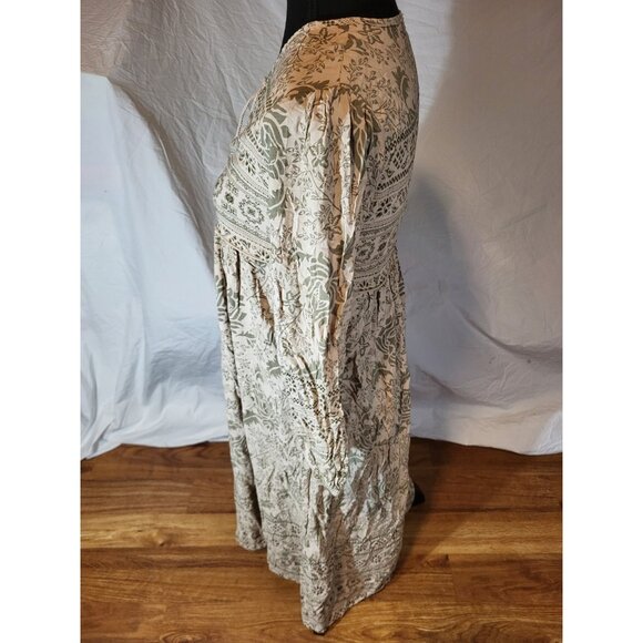 R. Vivimos Women's XS 0/2 Taupe/Green Long Sleeve Dress - Picture 4 of 5